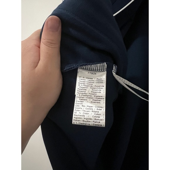 Lacoste Mens Full Zip Track Jacket Navy Blue White Trim Retro Sport XL - Picture 8 of 9